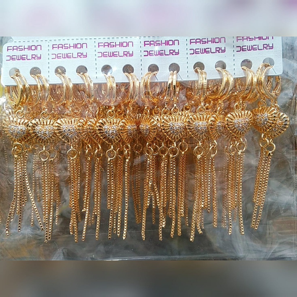 AV17 Grosir Anting Klip Permata Juray Panjang