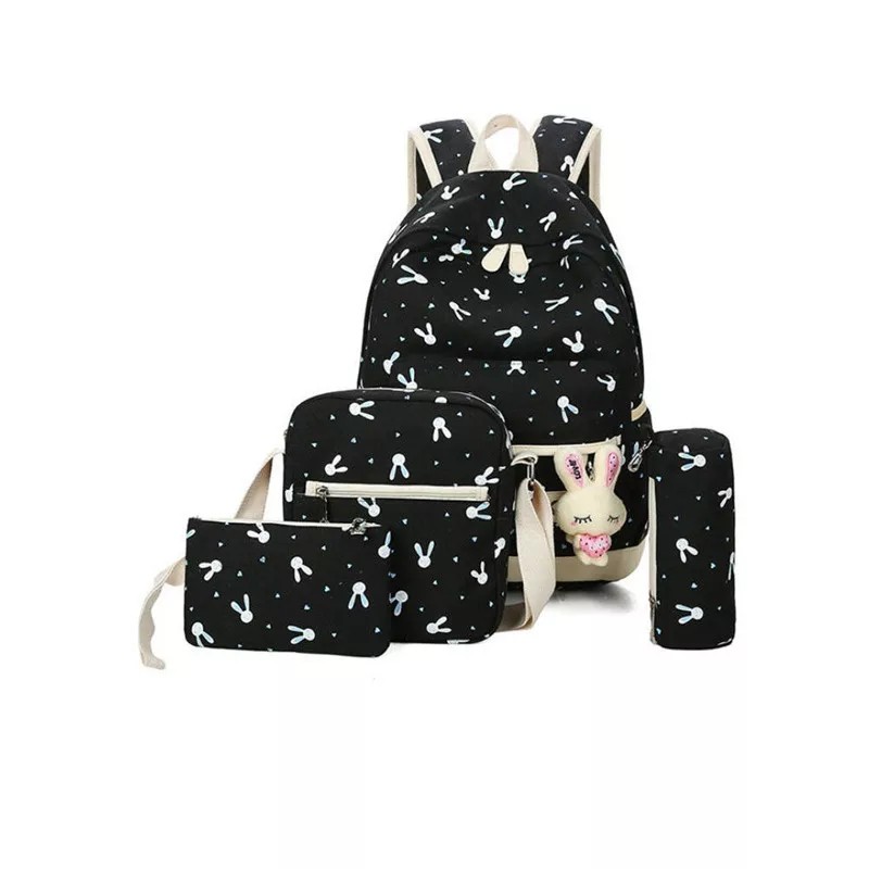 Tas Wanita Ransel Anak Sekolah playboy Backpack Fashion 4 IN 1 Tanpa Gantungan