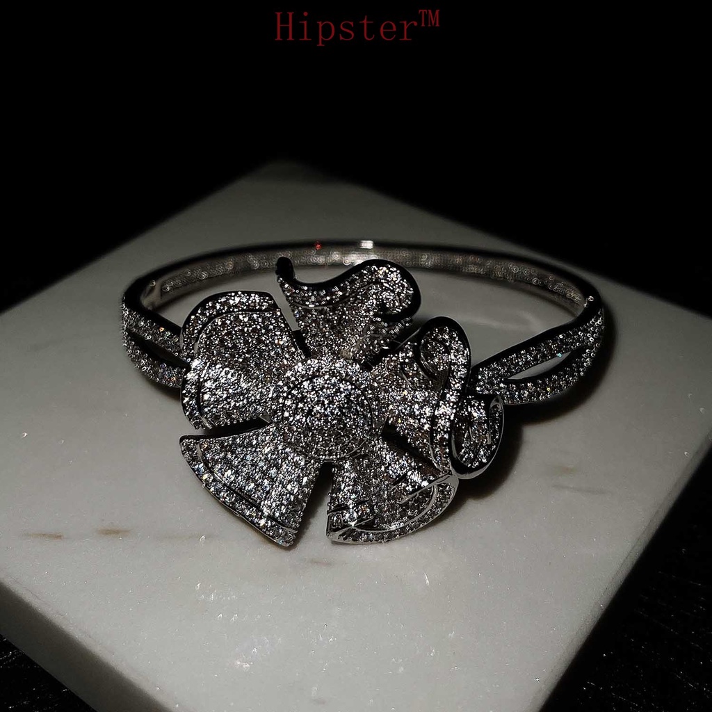 New Hot Sale Fashion Shining Design Micro-Inlaid Full Diamond Bracelet &amp; Ring Set