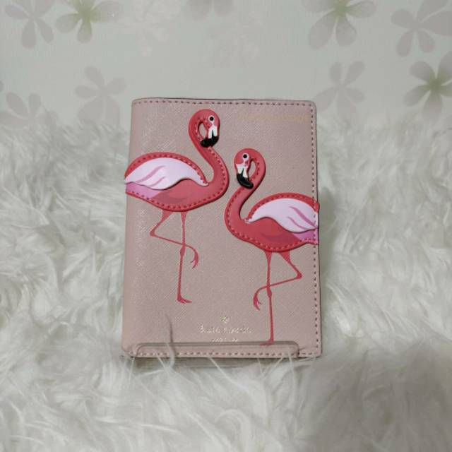 ORIGINAL Dompet Paspor Kate Spade Katespade Passport Case Flamingo