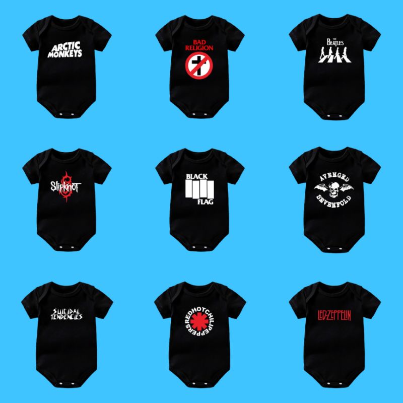 Jumper Bayi Band metal baju bayi laki-laki, rock, metal, musik Avenged Sevenfold, Arctic Monkeys, Ba