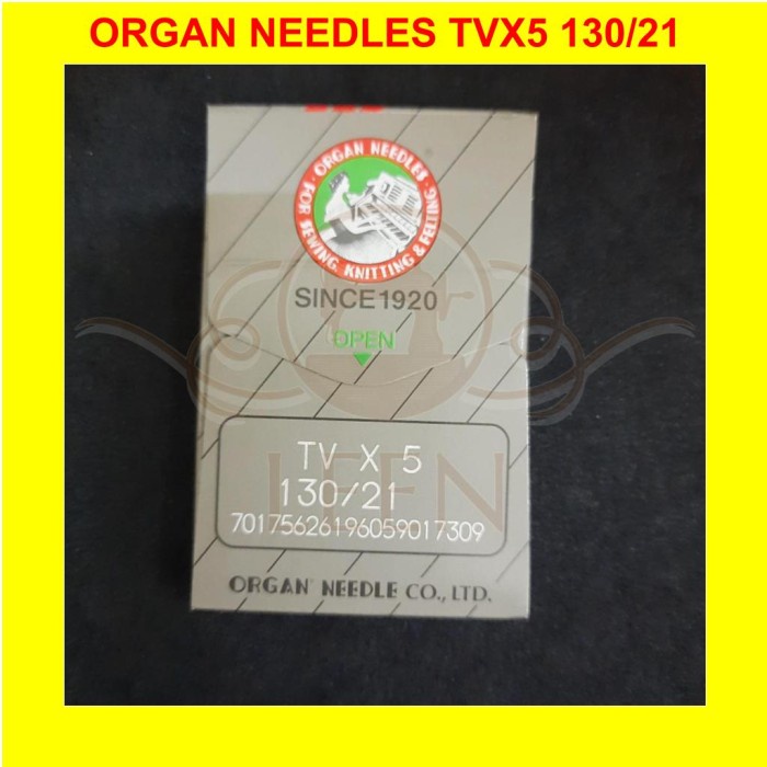 Jarum ORGAN TVx5 21 Make Up Japan Needles TV X 5 Mesin Mike Up LEEN