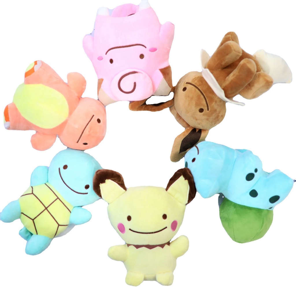 MAINAN BONEKA POKEMON PIKACHU EEVEE BULBASAUR CHARMANDER SQUIRTLE CLEFAIRY