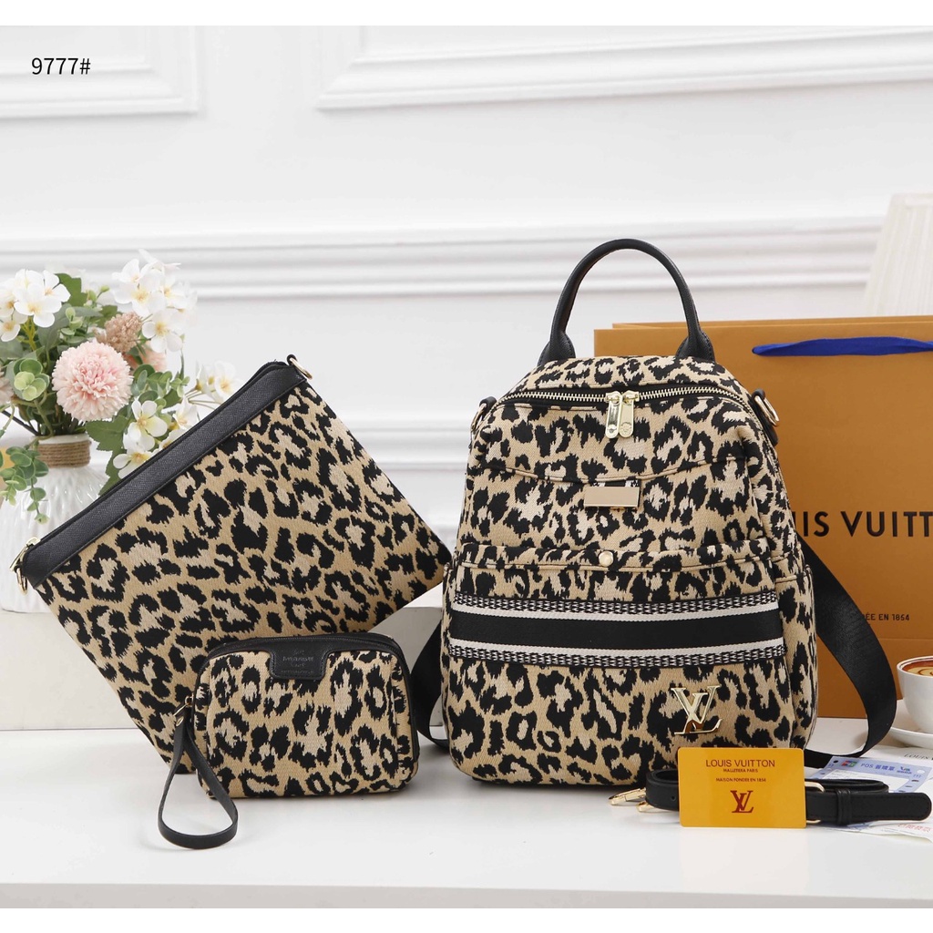 Leopard Backpack Shoulder Bag 3in1 #9777