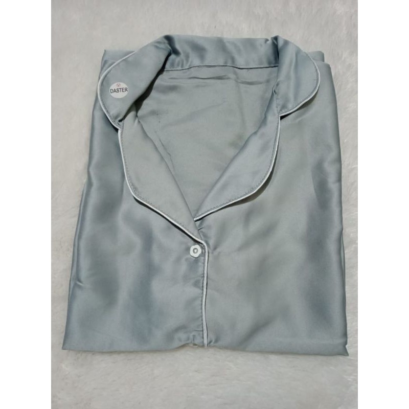 Lover Fashion PP Piyama Satin Polos-abu grey