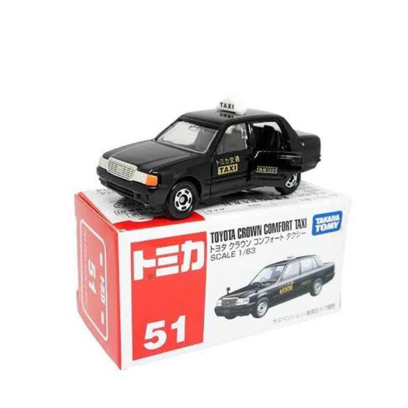 TOMICA TOYOTA CROWN COMFORT TAXI BLACK TAKARA TOMY DIECAST MOBIL TAKSI SEDAN CAR TRANSPORTASI TOYS