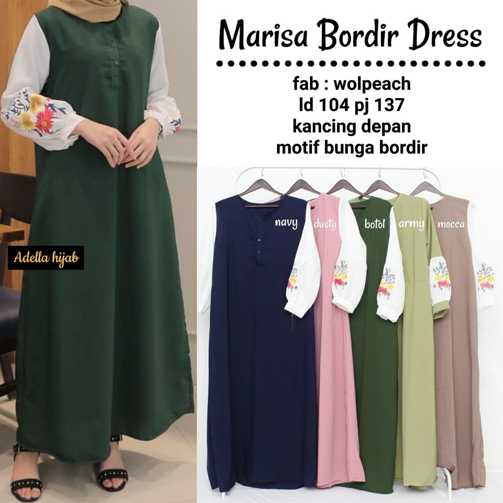 MARISA MAXI || MARISA DRESS || DRESS BORDIR || ADELLA HIJAB