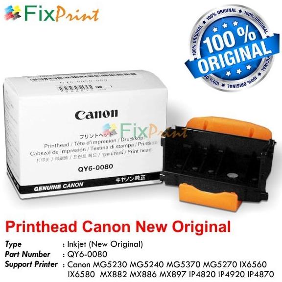 Head Printer Canon Ix6560 Ix6580 Ip4870 Mg5270 Qy6-0080 Pgi725 726