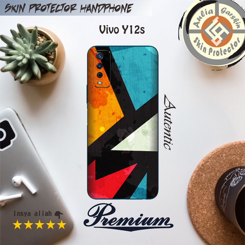Garskin HP Vivo Y12s Motif color - Free Custom Motif