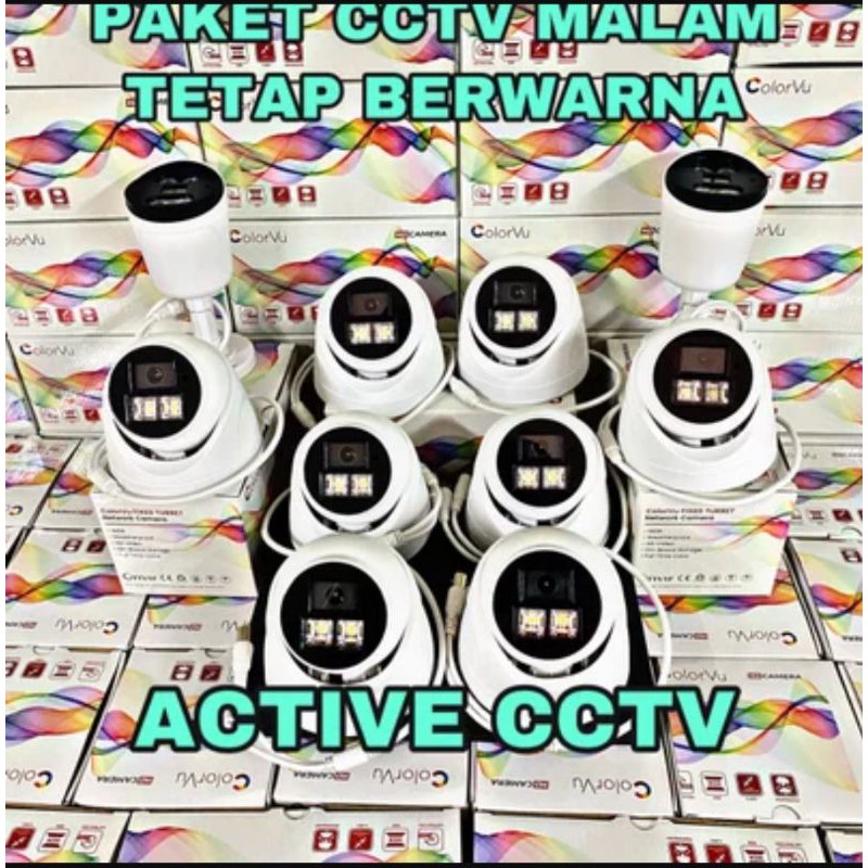 paket kamera cctv 5mp color vu 10 camera komplit siap pasang colorvu colour malam bisa berwarna 16ch