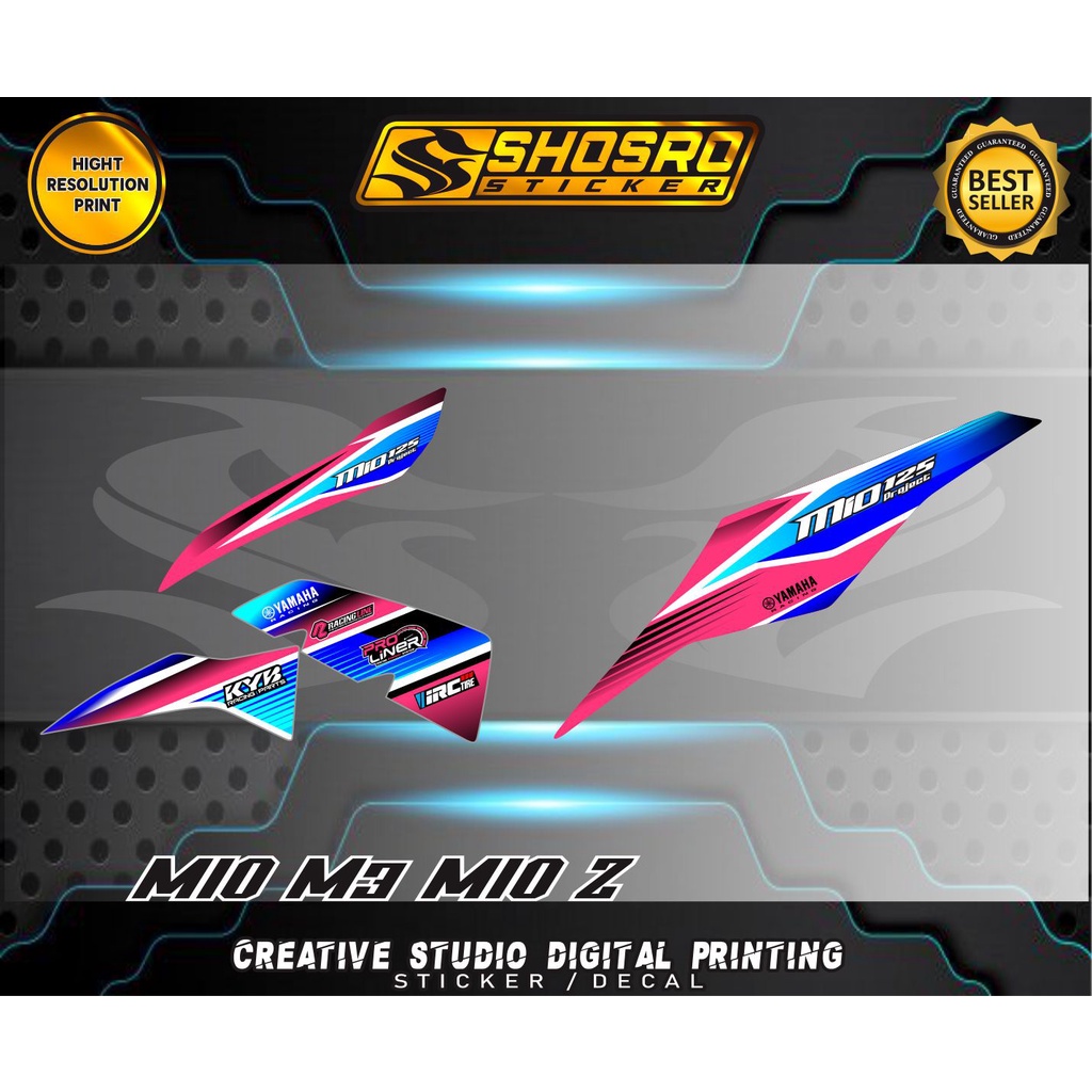 VARIASI MOTOR YAMAHA MIO M3 MIO Z STRIPING/STIKER VARIASI RACING PINK BIRU VARIASI LIS PUTIH TERBARU