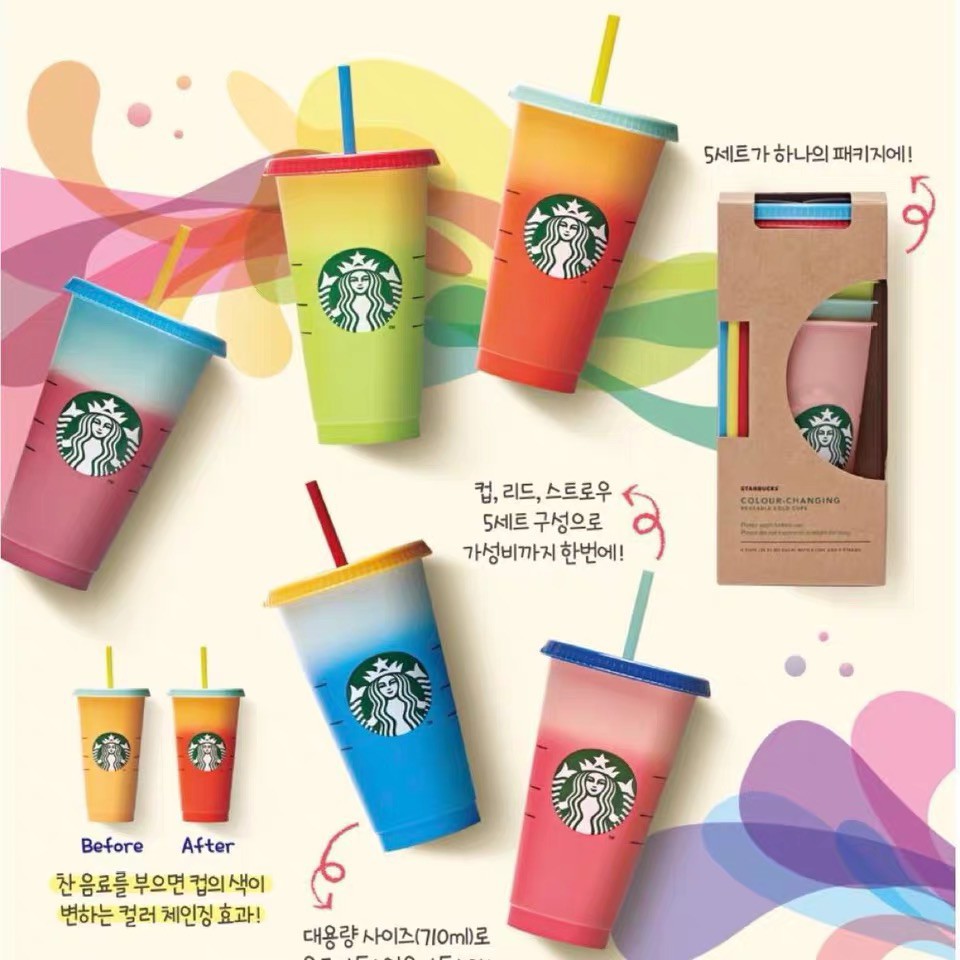 Reday Tumbler Reusable Starbucks Cup Berubah Warna Colour/Color Cangkir Air