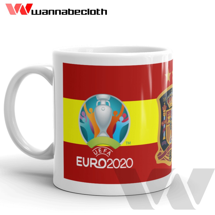 Mug Euro 2020 Gelas Euro 2020 Euro 2021 Koleksi Gift Hadiah Souvenir Mug  Spain Spanyol