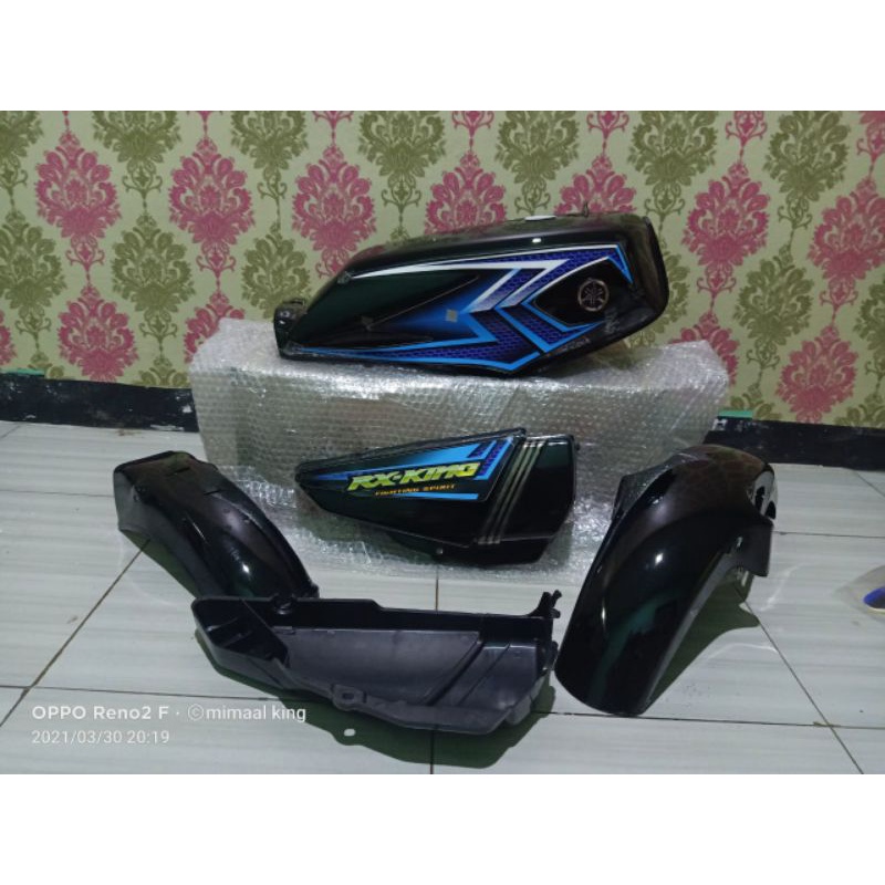 tengki tangki full set rx king 2004 hitam biru
