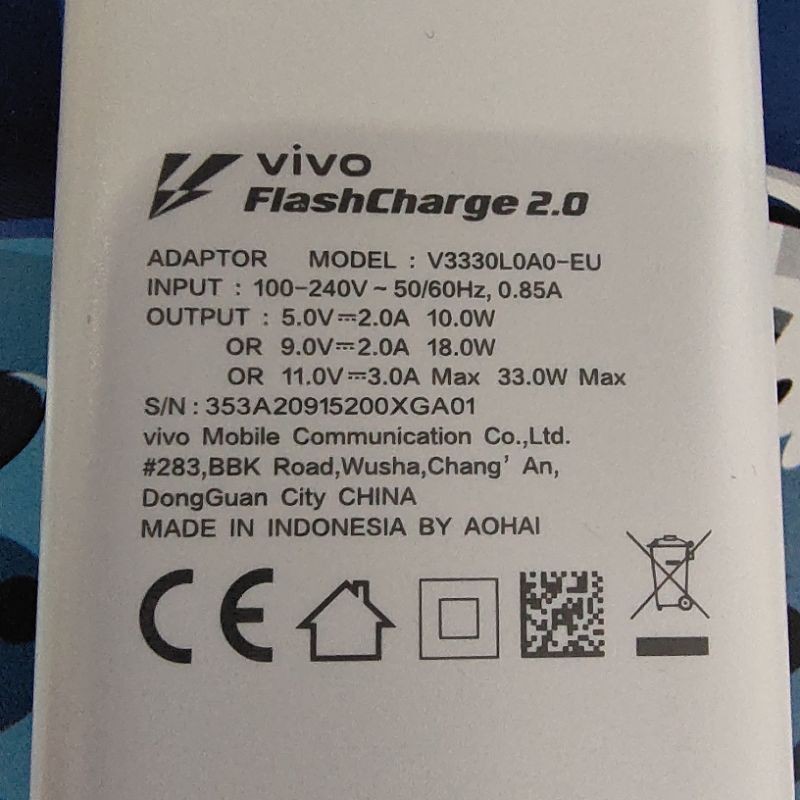 Charger Vivo V20/V20SE Original