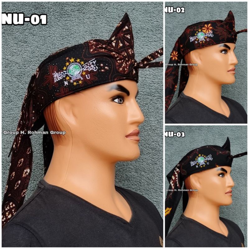 Promo peci blangkon udeng batik bordir logo NU