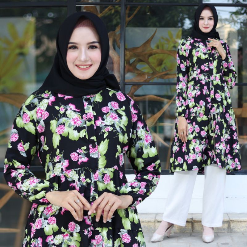 Model Terbaru/Tunik Wallpeach/Tunik Wanita kekinian/Tunik Muslimah Kekinian/Tunik Busui/Tunik Motif