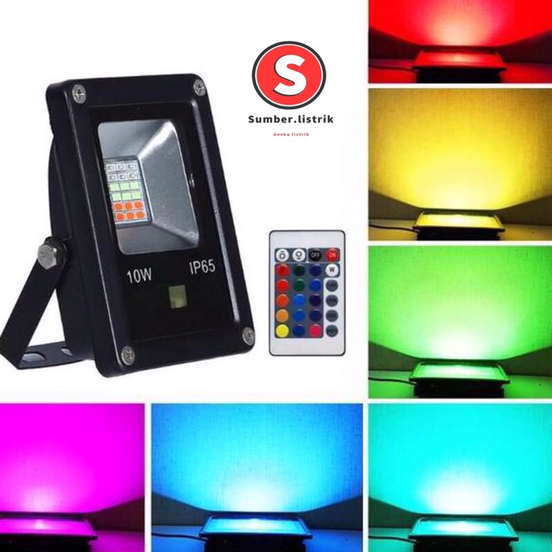 KAP SOROT 10W RGB SLIM SMD  IP65 OUTDOOR MAUPUN INDOOR/ KAP BIGPOWER  RGB REMOT