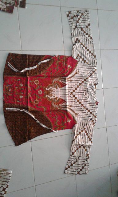 Batik Couple Keluarga Sania Ruffle Ori Ndoro Jowi Dnt Seno Merah Putih