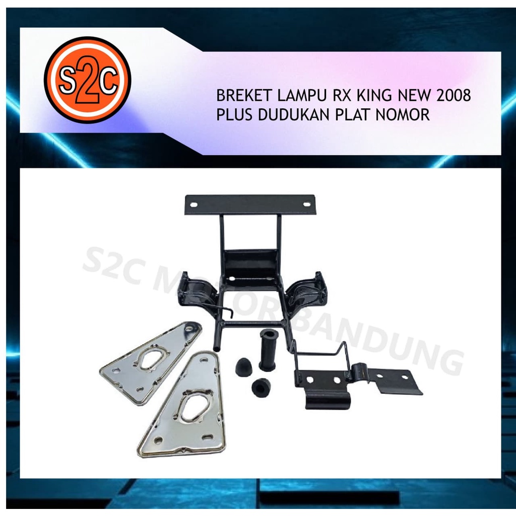 BREKET LAMPU KUPING LAMPU RX KING NEW PEREDAM 2007-2008 PLUS DUDUKAN PLAT NOMOR