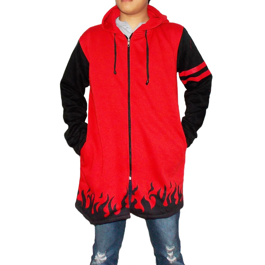 JUBAH HOKAGE NARUTO YONDAIME MERAH - JAKET HOKAGE NARUTO YONDAIME - JAKET NARUTO - JUBAH NARUTO