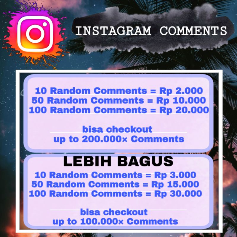 INSTAGRAM COMMENT/KOMENTAR INSTAGRAM/ KOMEN IG MURAH PROSES CEPAT BACA DESKRIPSI