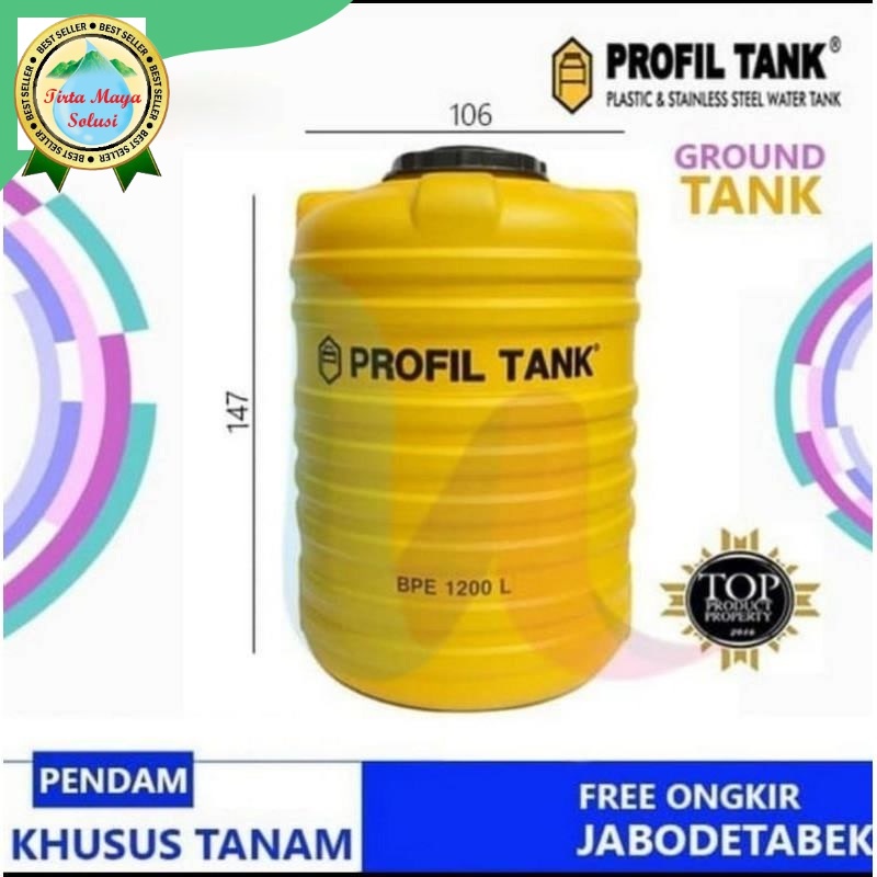 Tangki toren air pendam / tanam 1200 liter PROFLTANK BPE1200