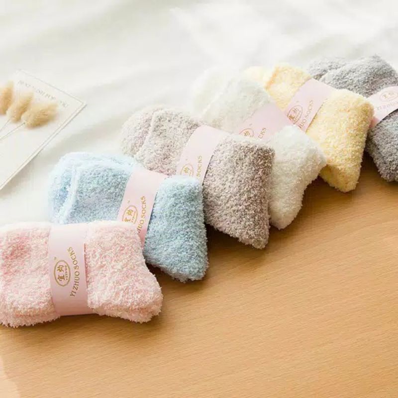 IMPORT WOMAN TEEN WINTER WOOL SOCKS SOFT COLOR KAOS KAKI WANITA MUSIM DINGIN