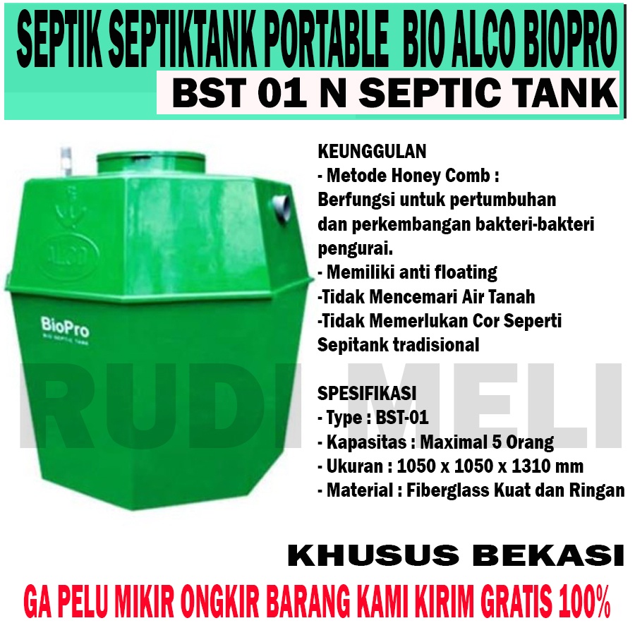 SEPTIK SEPTIKTANK PORTABLE  BIO ALCO BIOPRO BST 01 N SEPTIC TANK / SEPTICTANK