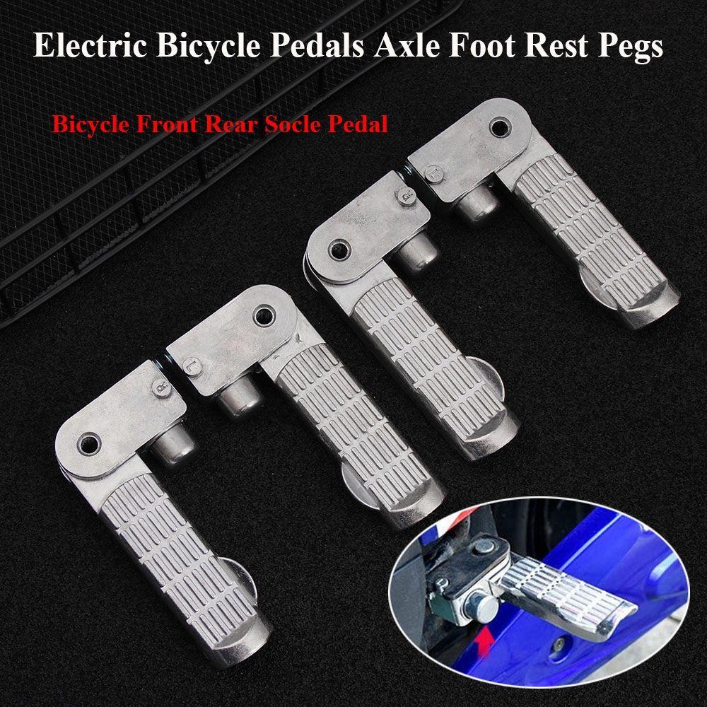 Top 1pc/1pasang Pedal Sepeda Elektrik Aksesoris Pedal Socle Belakang Pedal Aluminium Alloy Rest Pasak