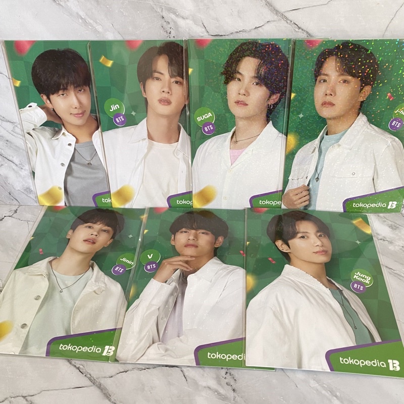 BTS postcard hijau toko official rm jin suga jhope jimin v jungkook jk taehyung seokjin namjoon yoon