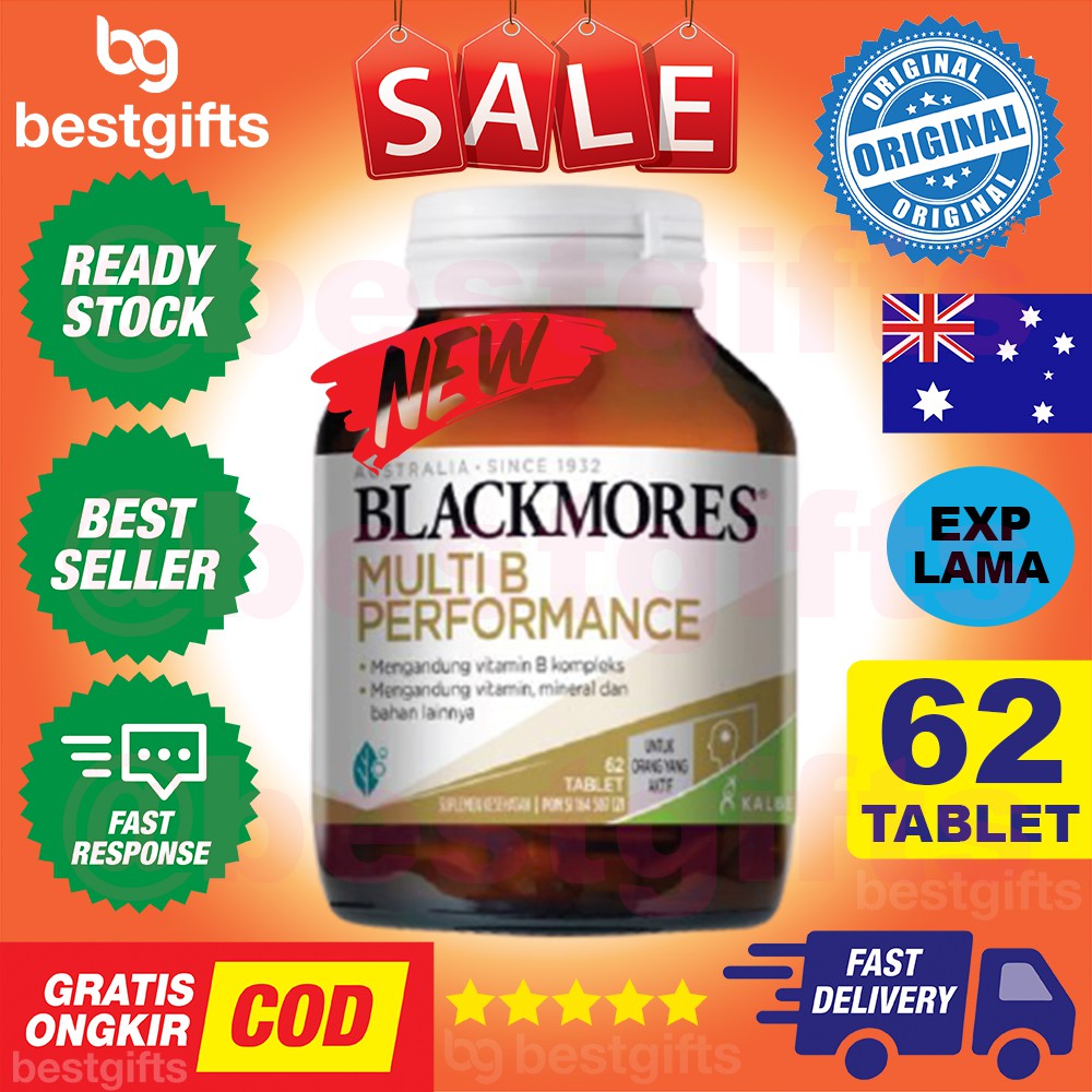 BLACKMORES MULTI B PERFORMANCE VITAMIN KONDISI MENGURANGI STRES FORMULA MENAMBAH ENERGI 62 TABLET