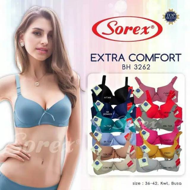 SOREX Bra Extra Comfort 3262 Busa tipis Ada Kawat Cup besar