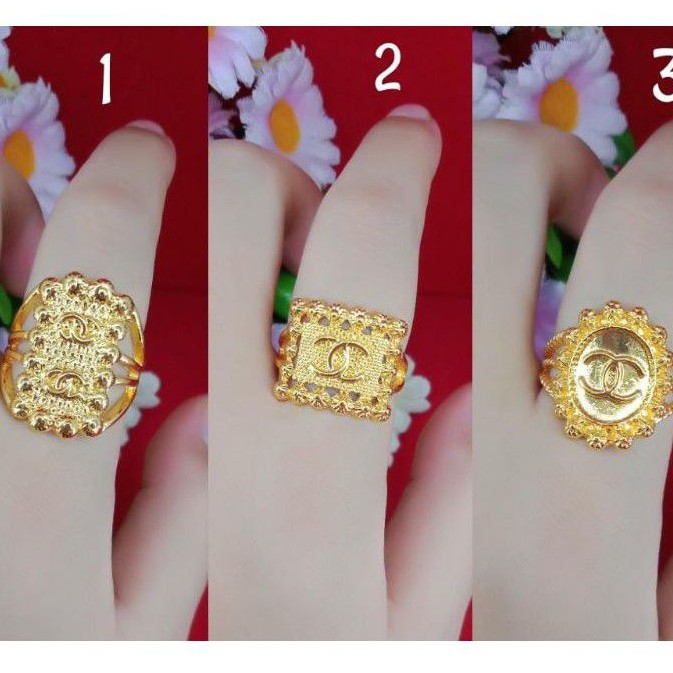 Perhiasan Cincin Berlapis Emas 24K Terlaris C552