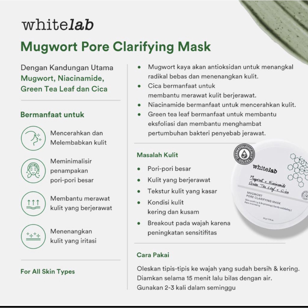 Whitelab Mugwort Pore Clarifying Mask 50g