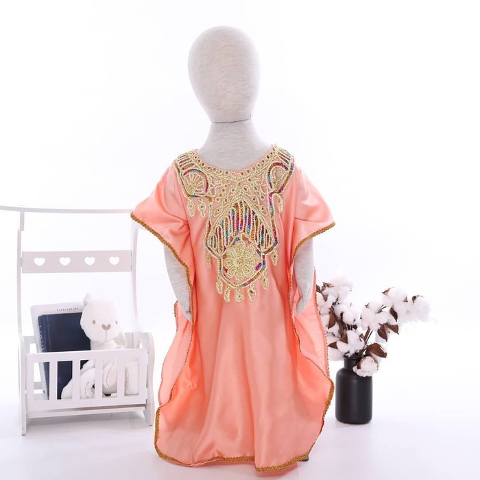 KAFTAN ANAK DAN BAYI LUCU DUSTY BLUE MEWAH - BIRU MUDA, L~BERKUALITAS~