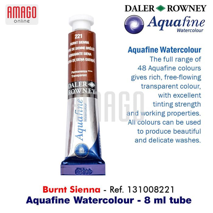 

DALER-ROWNEY Aquafine Watercolour 8 ml - Cat Air Lukis - BURNT SIENNA - 131008221