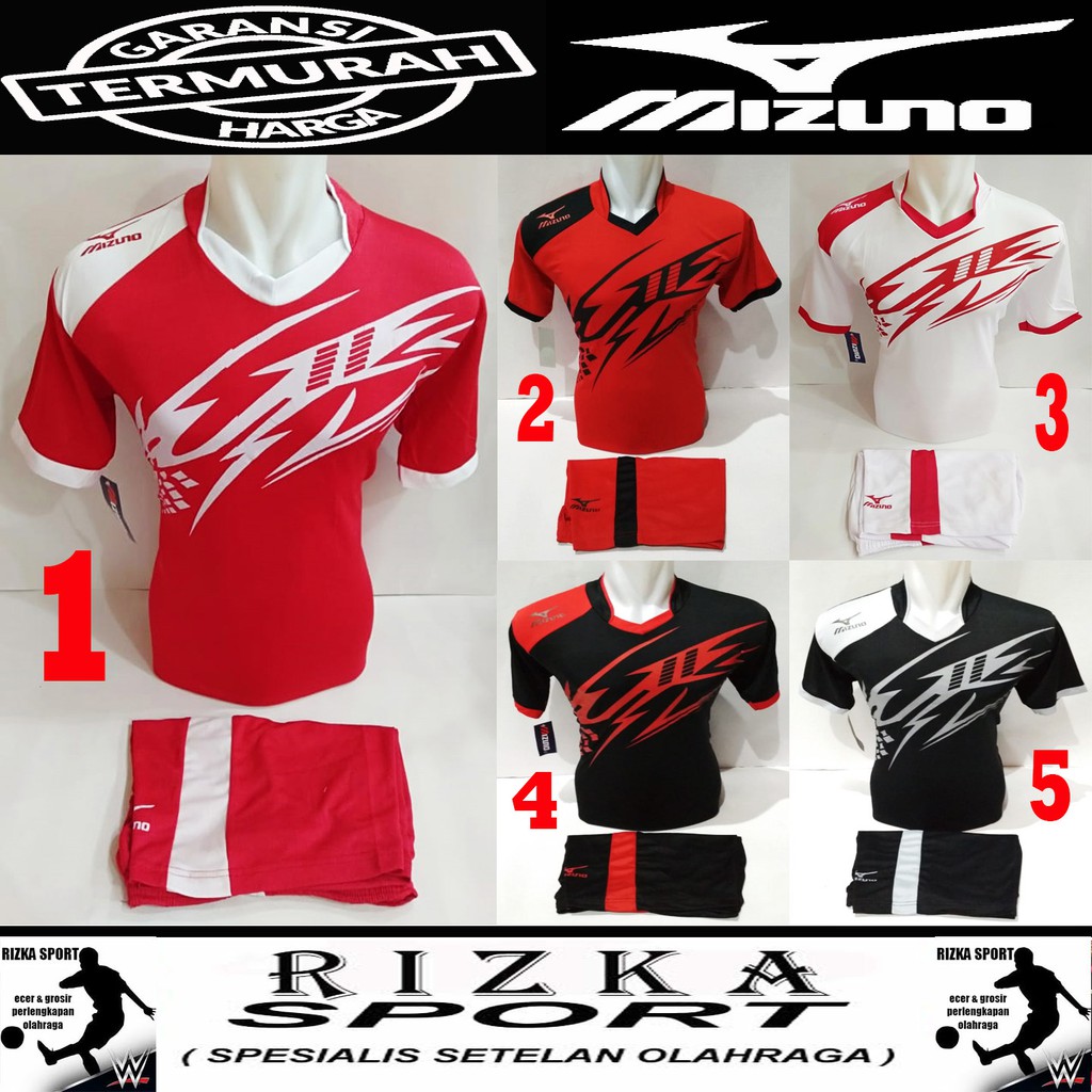 BEST SELLER MZ 22 Baju Kaos Olahraga Jersey Bola Setelan Futsal Volly MIZUNO Motif Terbaru
