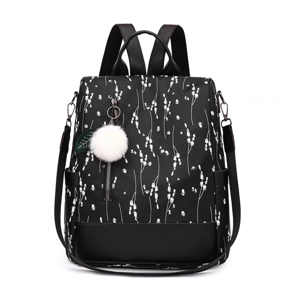 TAS RANSEL SEKOLAH KULIAH  KERJA NATA OS3038 BACKPACK PUNGGUNG  IMPORT KOREA PREMIUM TA394B2-BLACK