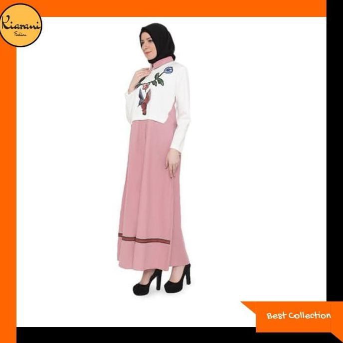 Gamis Wanita Casual - Baju Gamis Wanita 095 - Pink Putih, M