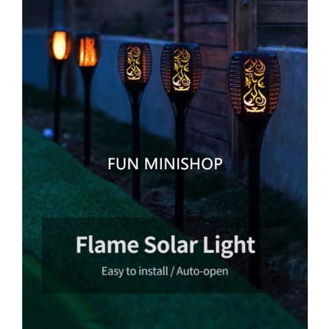 LAMPU TAMAN SOLAR API LAMPU TAMAN OBOR FLAME TENAGA SURYA