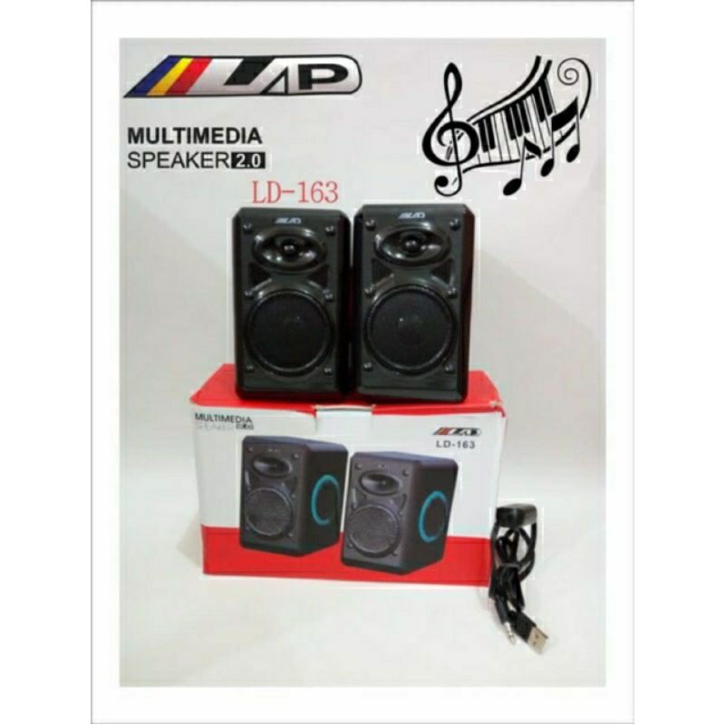 Speaker aktif stereo mini mega bass gaming 3D for komputer HP LAD LD163