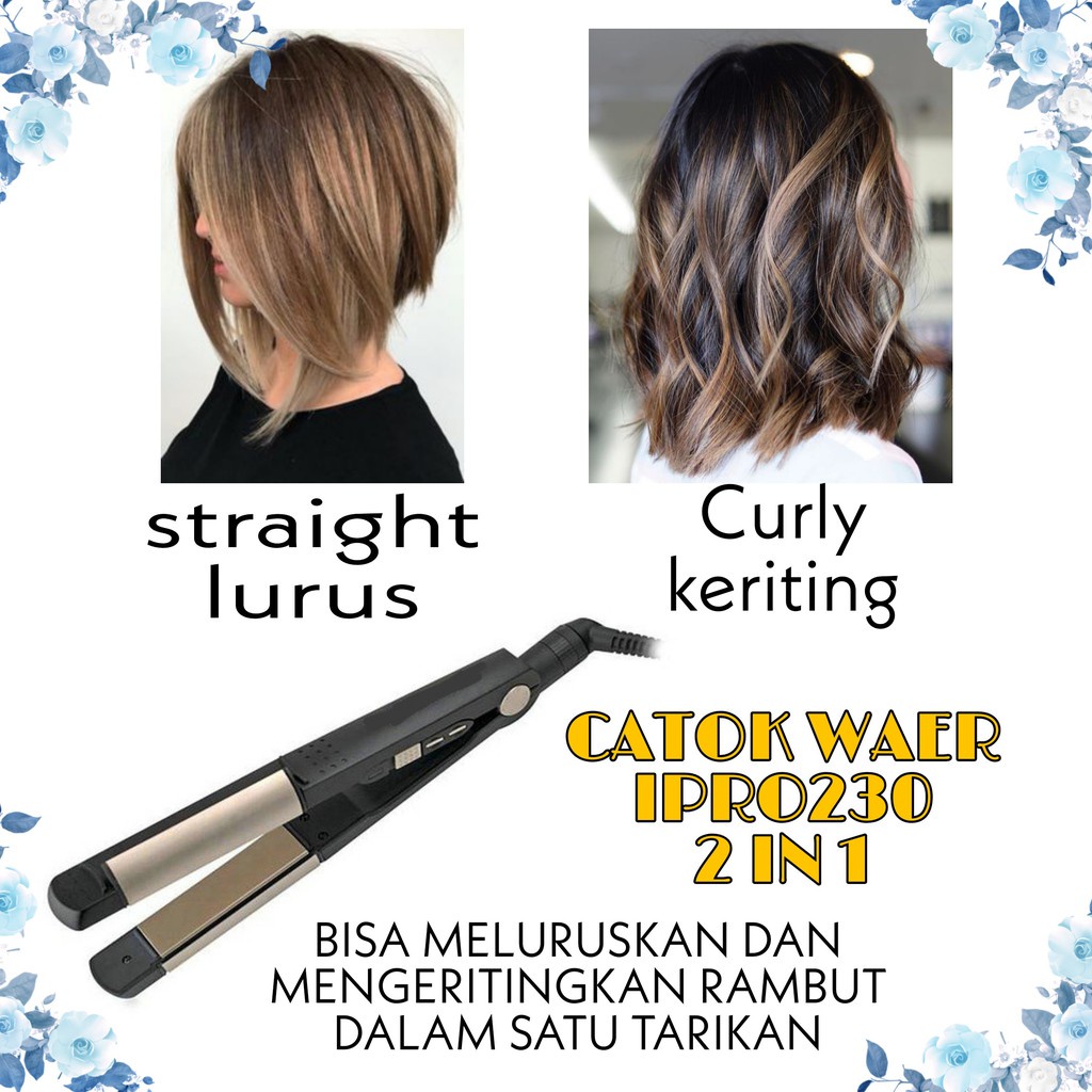 familygames Waer ipro230 catokan keramik 2in1 lurus keriting curly