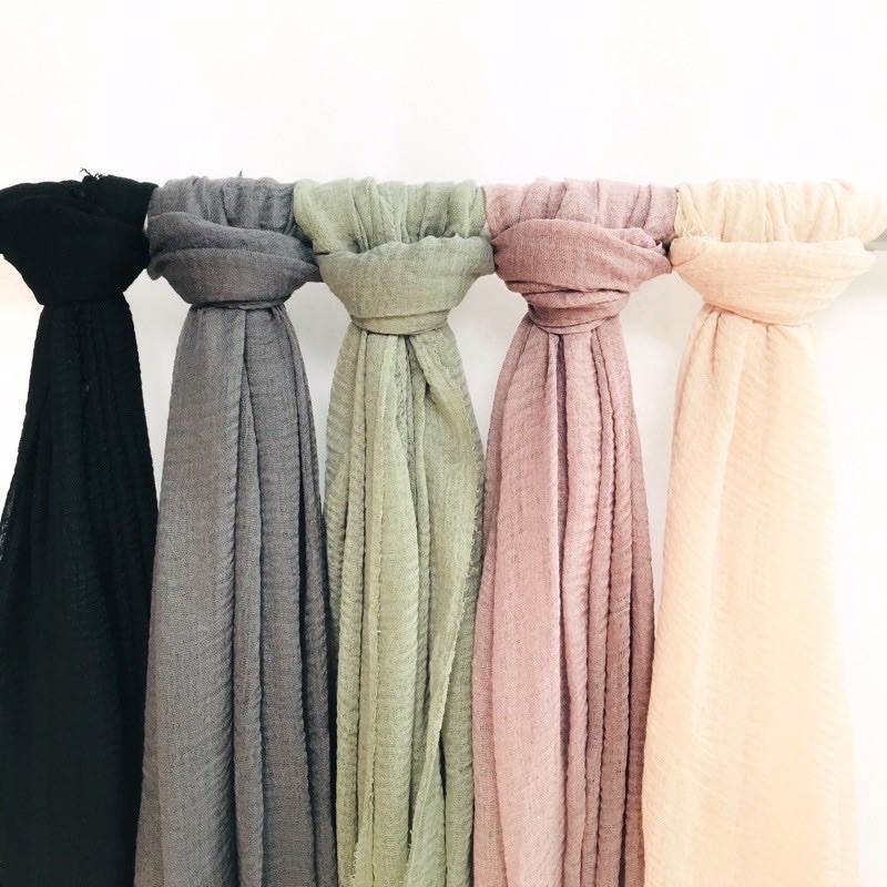 Pashmina Crinckle Shawl Premium / Pashmina Lecek