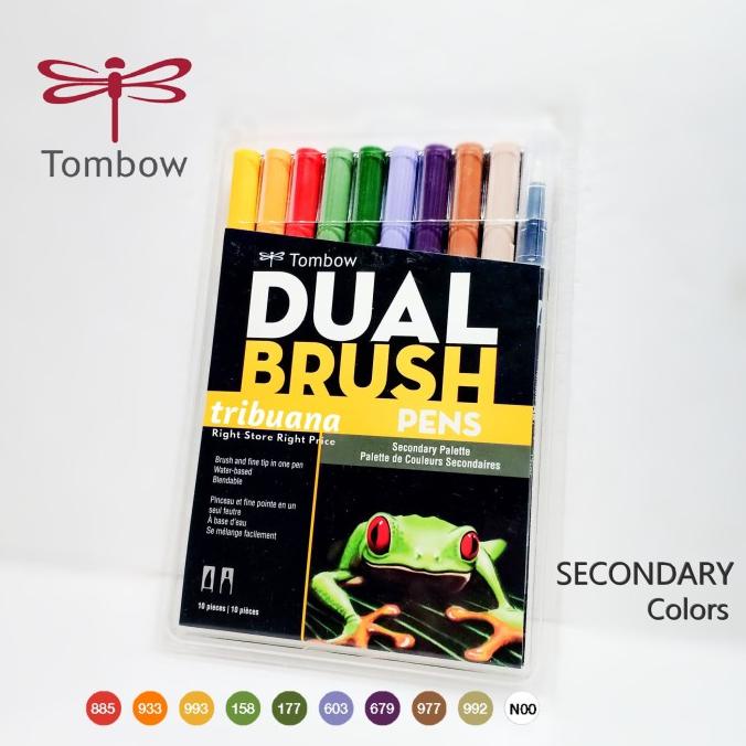 

(BISA COD) Tombow Dual Brush Pen Set 10 Colors - SECONDARY KOMPLIT Kode 807