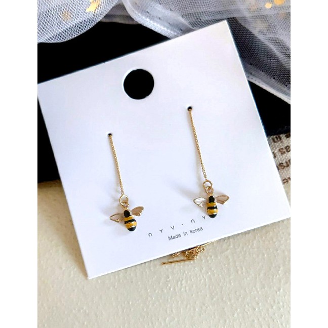 LRC Anting Tusuk Fashion Little Bee Little Bee Alloy Long Tassel P82308