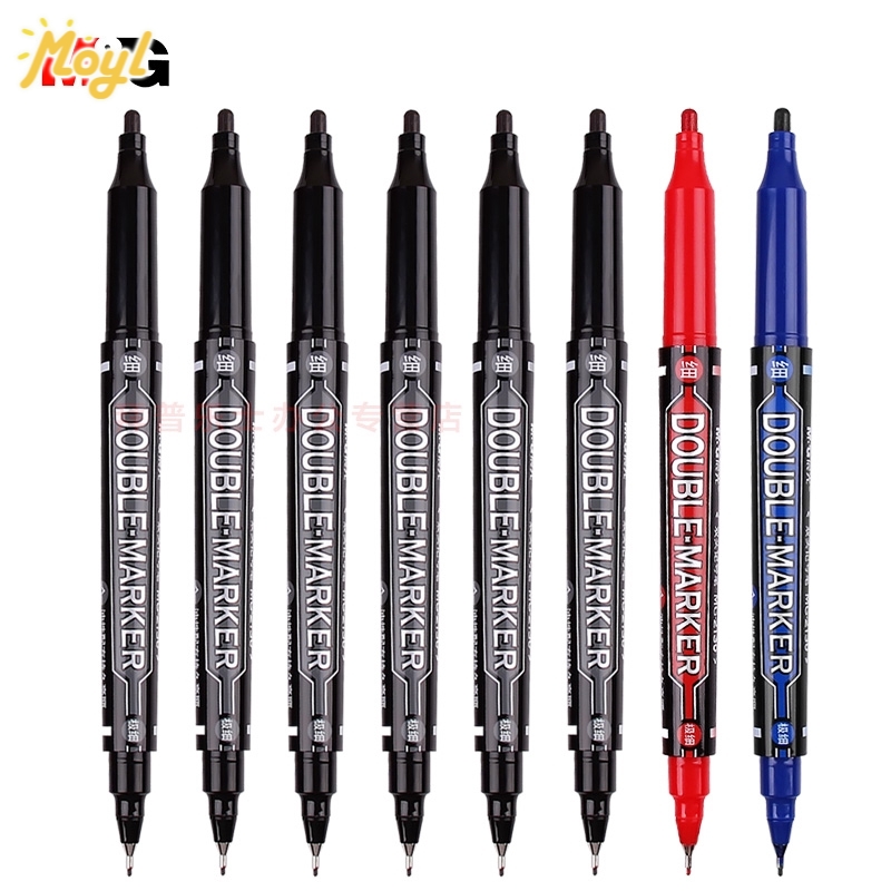 M &amp; G Double-ended Marker Pen Anak Kepala Kecil Lukisan Strokes Graffiti Pen Alat Tulis Siswa MG2130