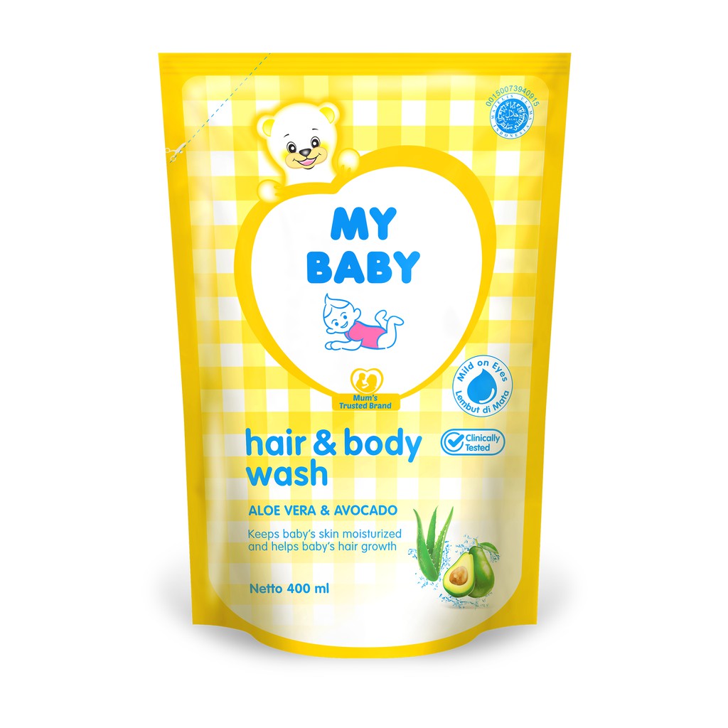 My Baby Hair &amp; Body Wash Aloevera &amp; Avocado Refill [400 ml / 2 pcs]- Bundle Pack - Exp: 10.2025