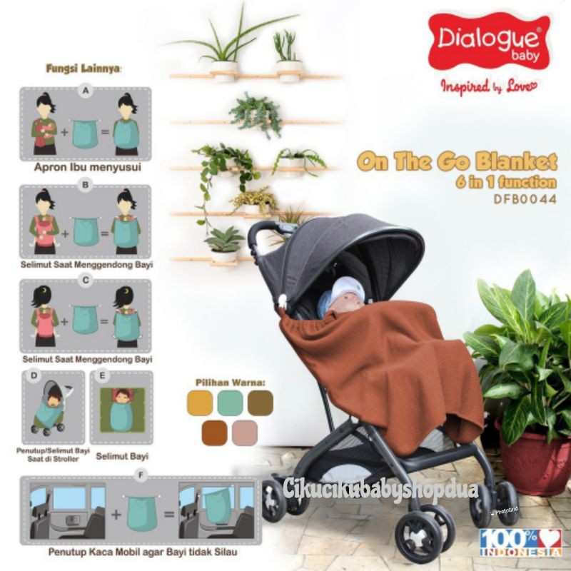 Dialogue Baby Selimut Bayi 6 Fungsi Dialogue Baby 6 in 1 On The Go Blanket DFB 0044  Selimut Bayi