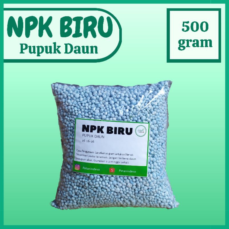 Pupuk NPK Mutiara Biru Pak Tani Grower 500 gram